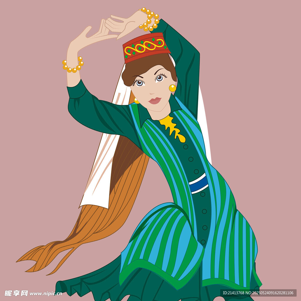 维吾尔族女子优雅起舞