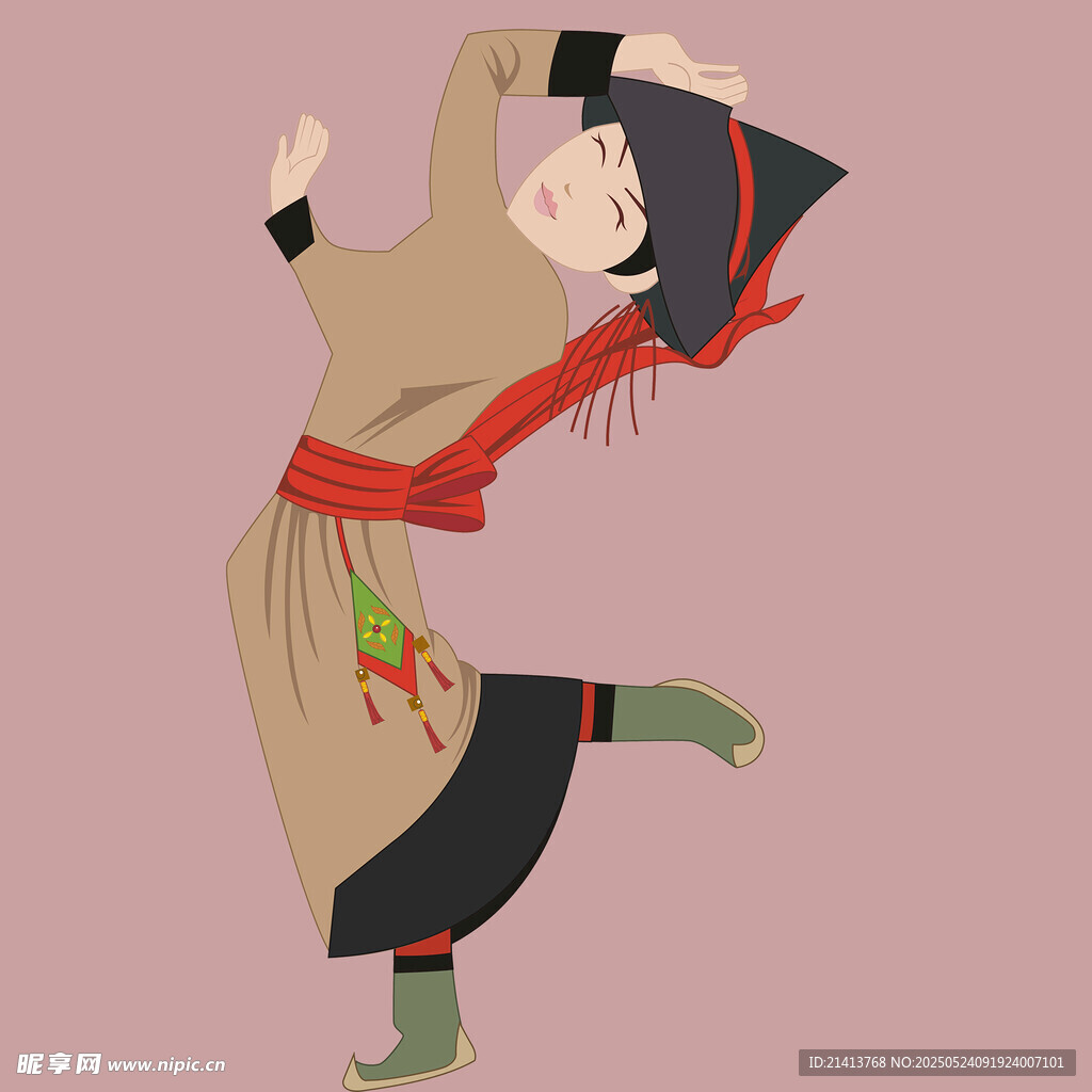 少数民族女子优雅起舞