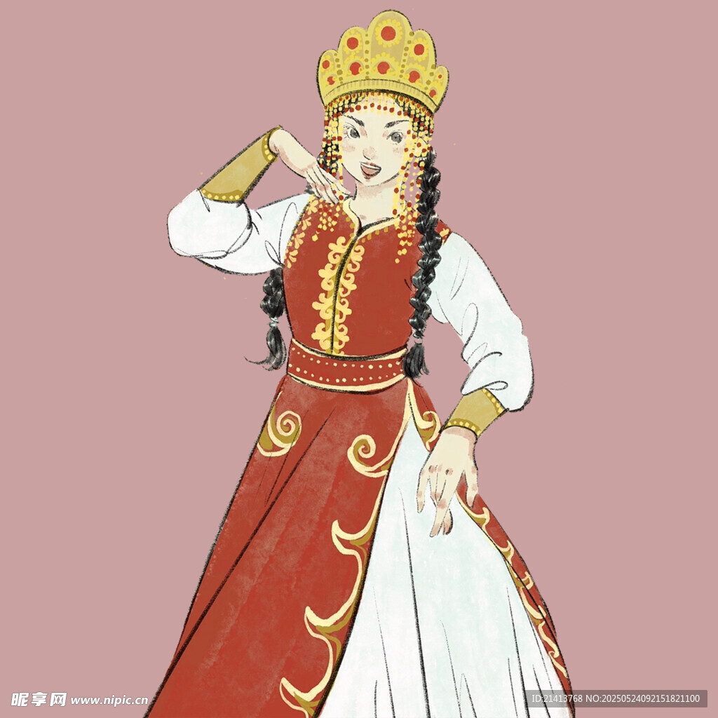 身着传统服饰的美丽女子