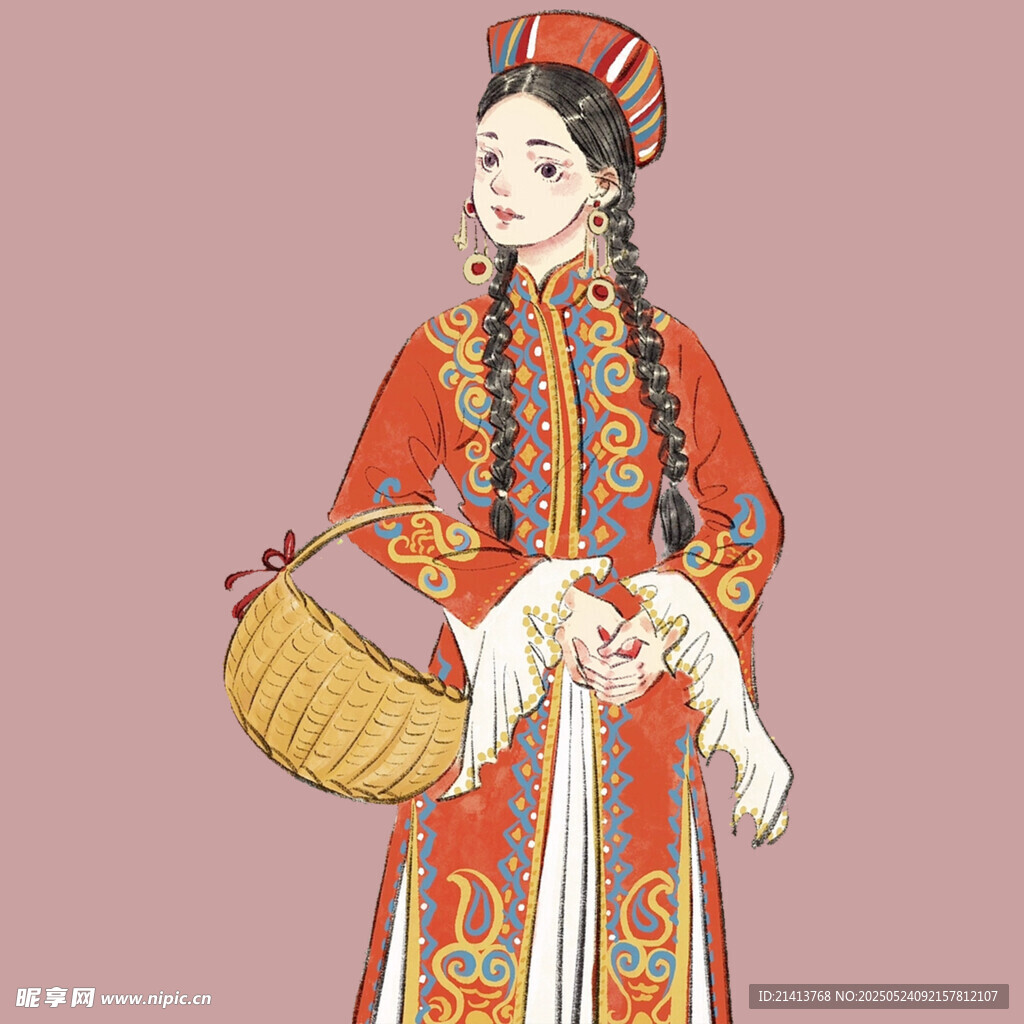 身着传统服饰的少数民族女子