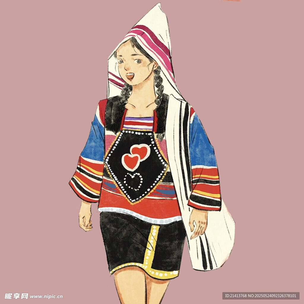 少数民族女子传统服饰装扮