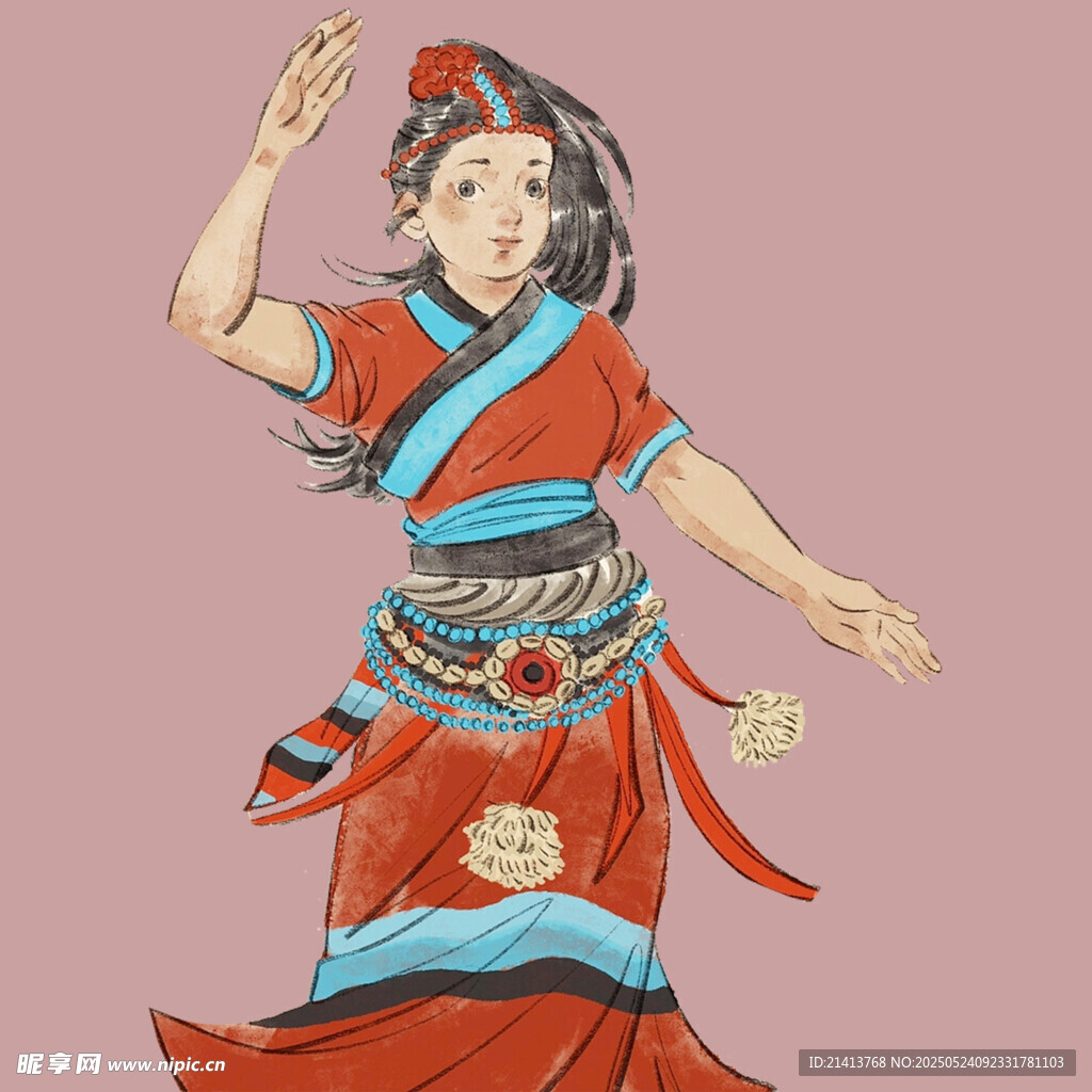 藏族女子翩翩起舞