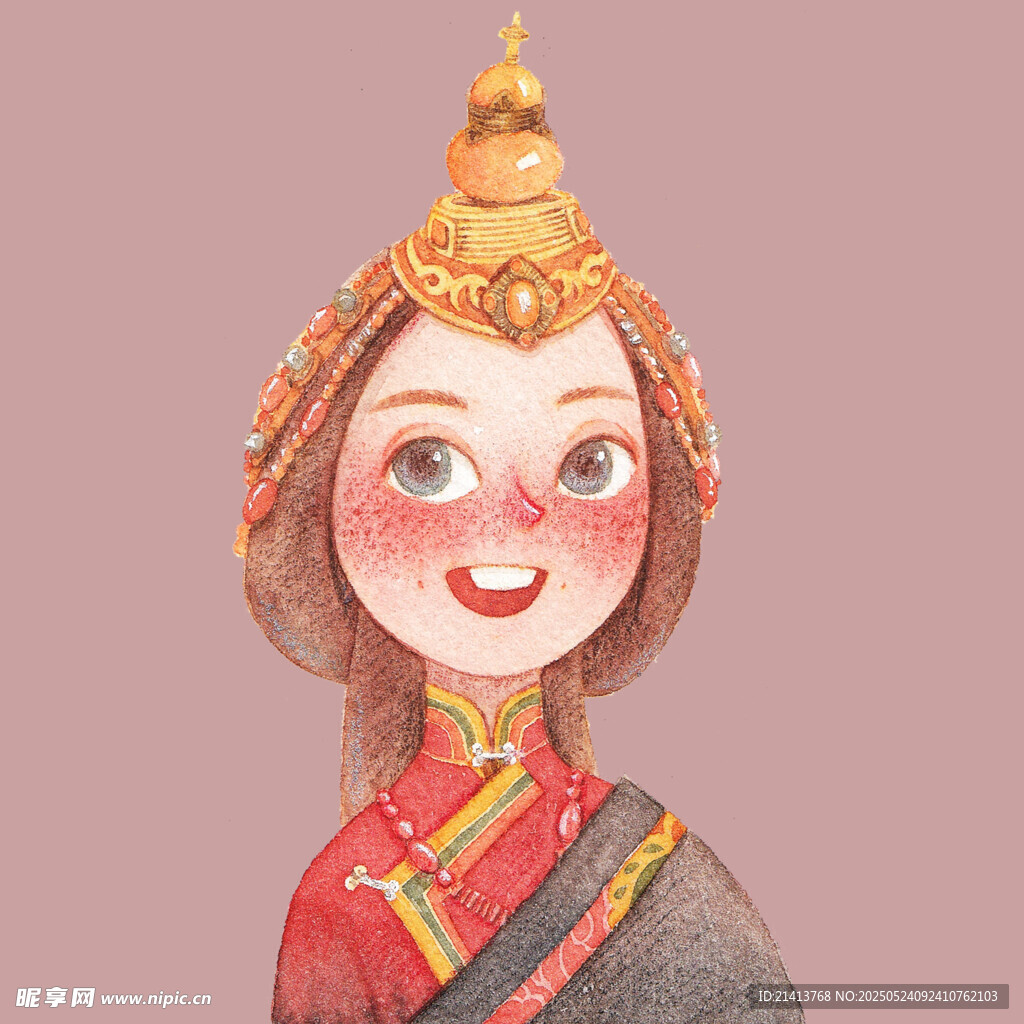藏族少女的精致扮相