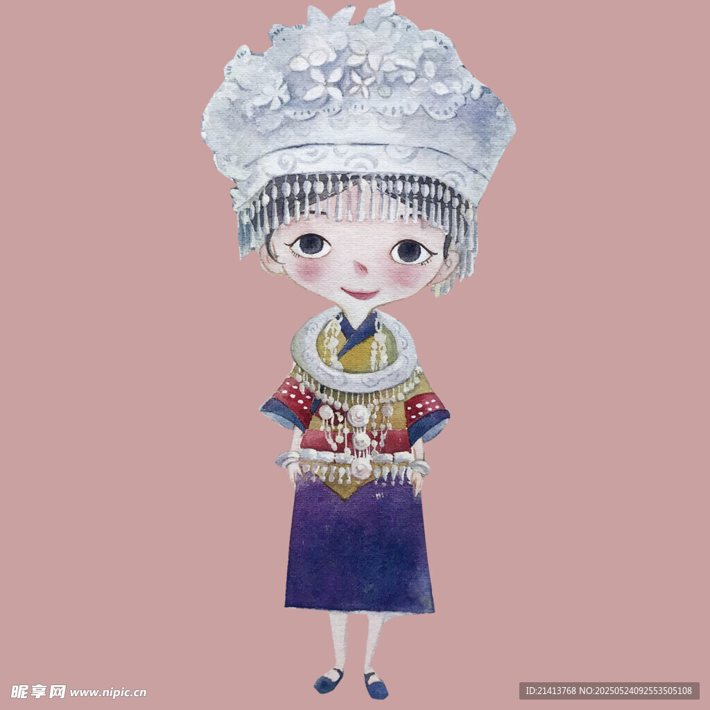 苗族少女卡通形象
