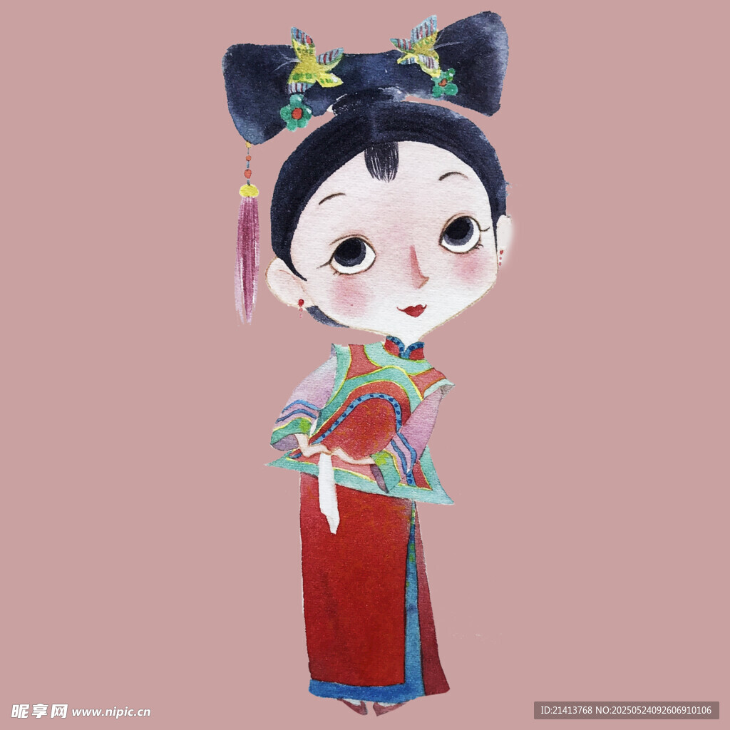 古风卡通旗袍少女形象