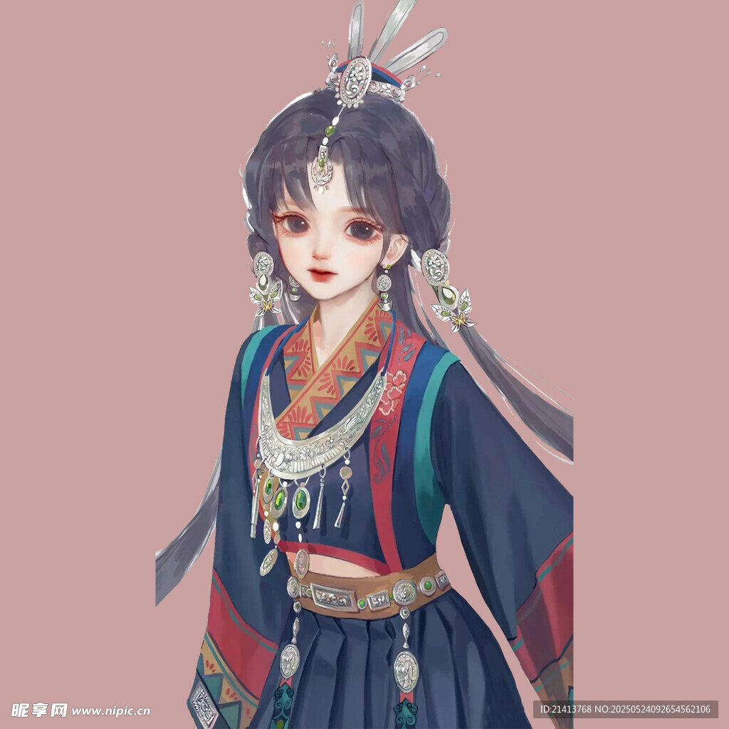 古风少数民族少女形象