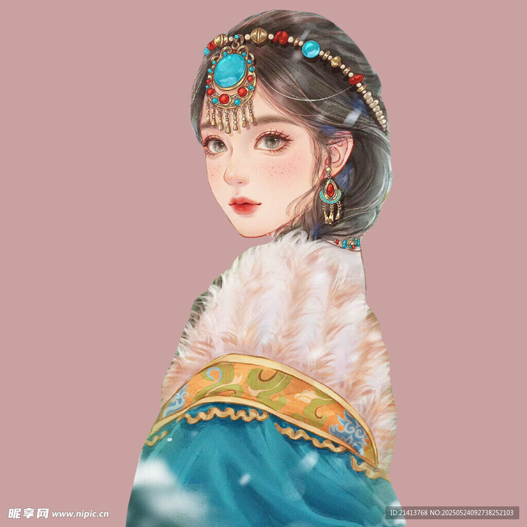 古风少数民族少女形象