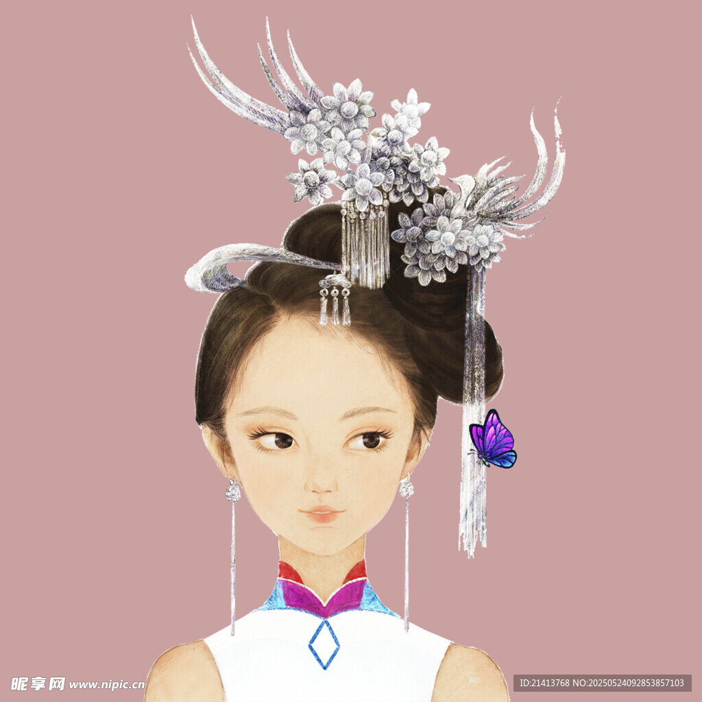 古风少女华丽发饰造型