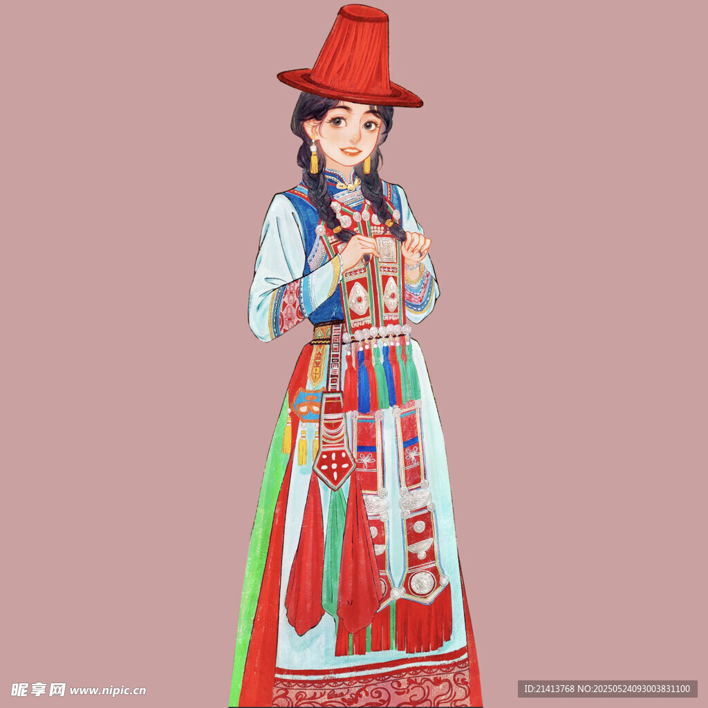 蒙古族女子传统服饰展示