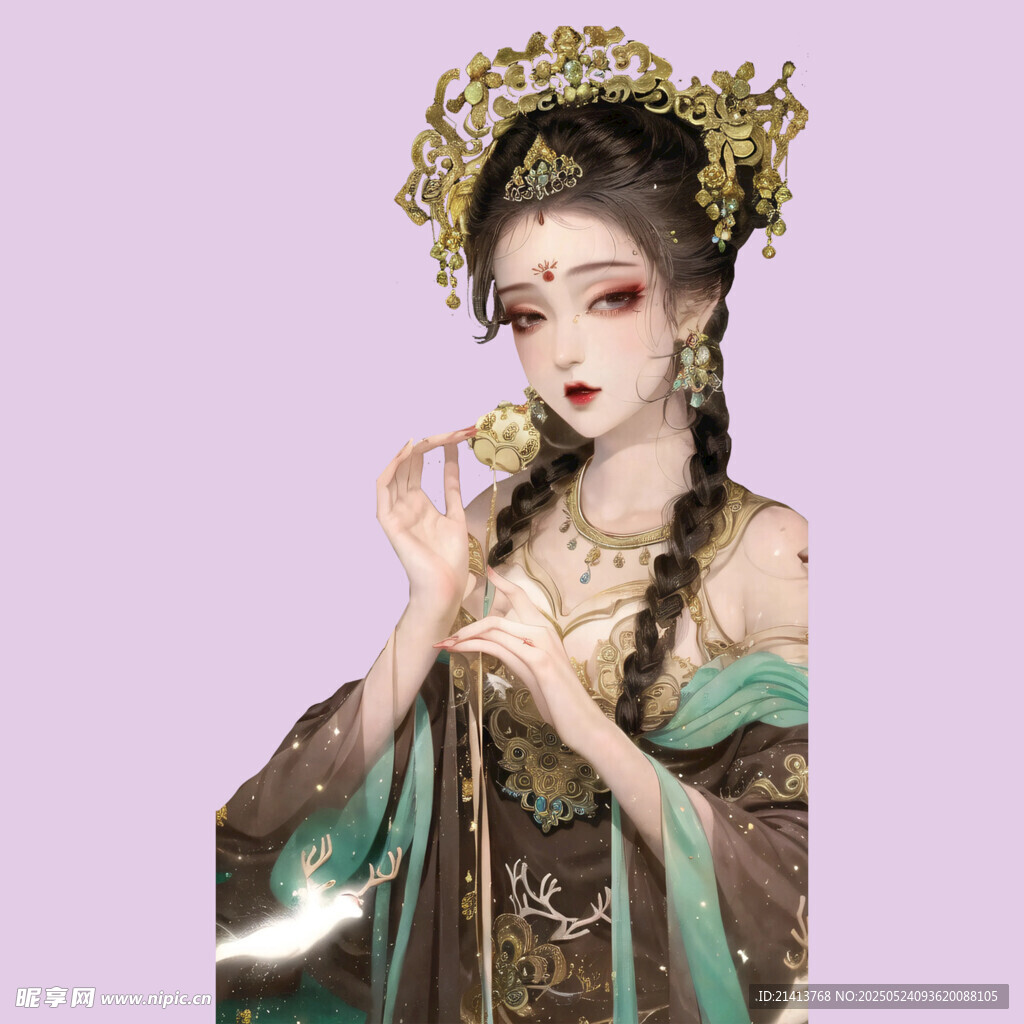 古风华丽装扮的古典美人