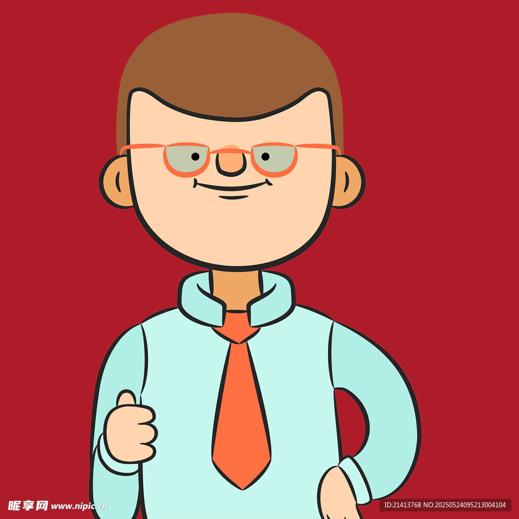 戴眼镜的商务男士形象