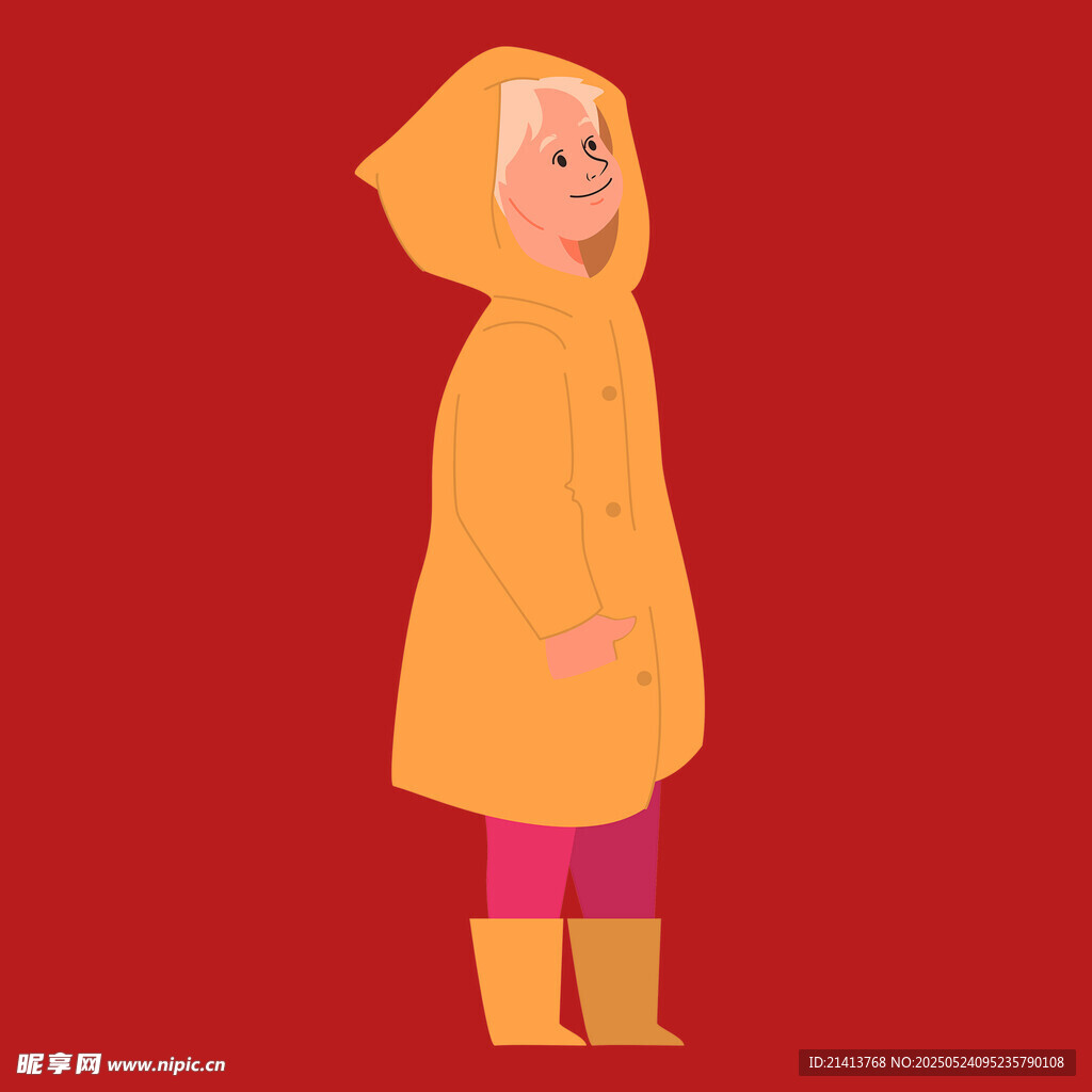 穿雨衣的小女孩
