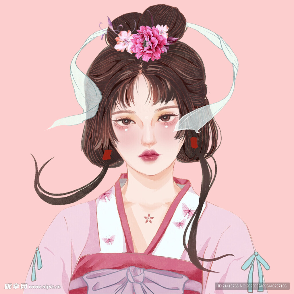 古风汉服少女优雅发髻