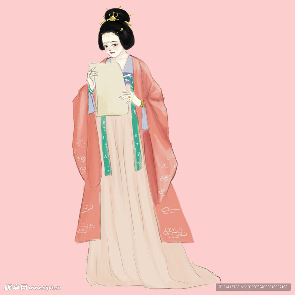 古风唐装女子优雅形象
