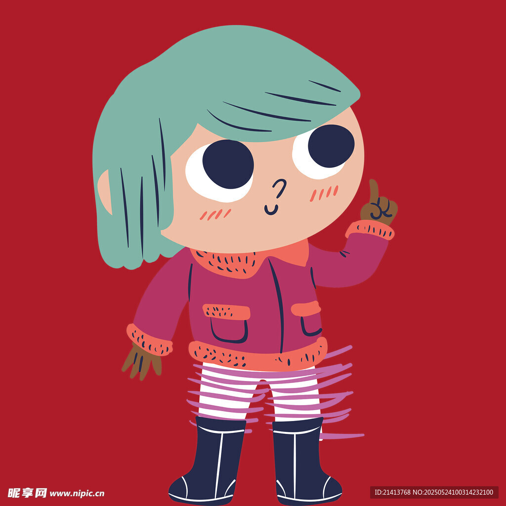 绿发萌趣女孩时尚装扮