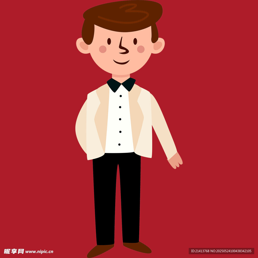 穿礼服的卡通男孩