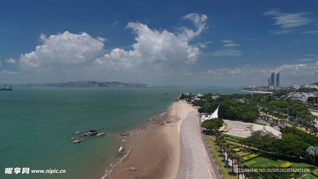海滨城市美丽海岸线风光