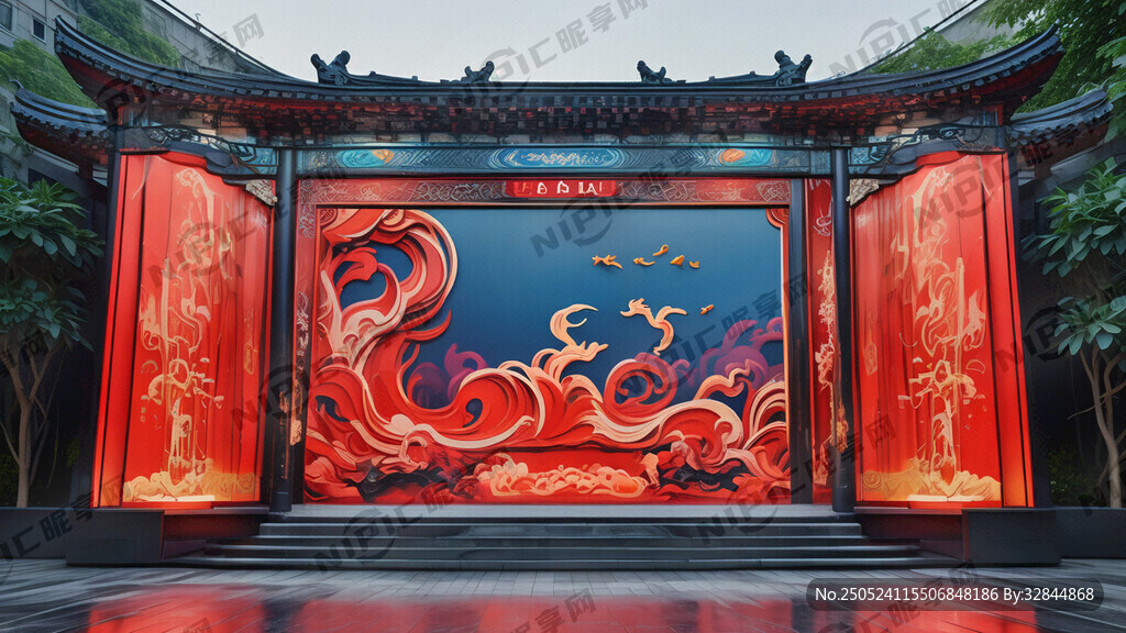 立面墙体  舞台  新中式  