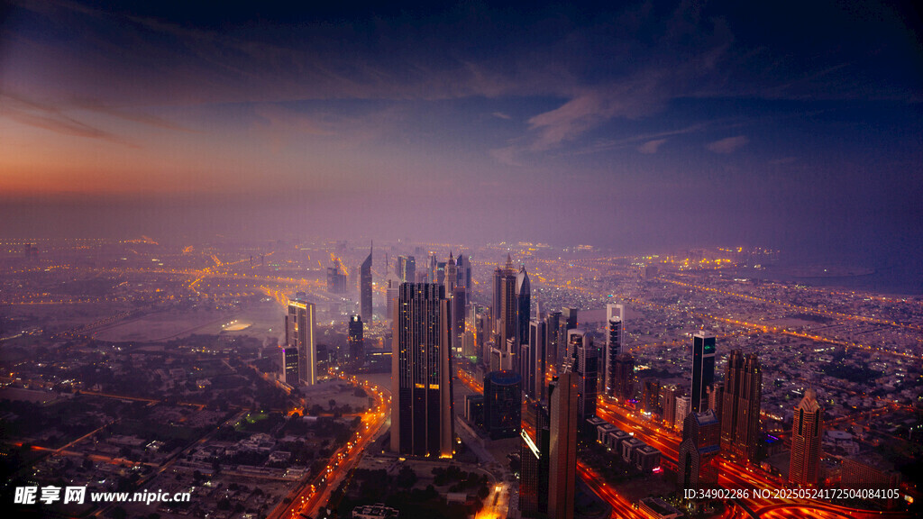 璀璨都市夜景俯瞰图