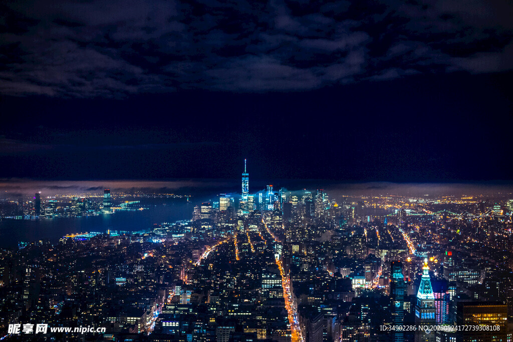 璀璨都市夜景俯瞰图