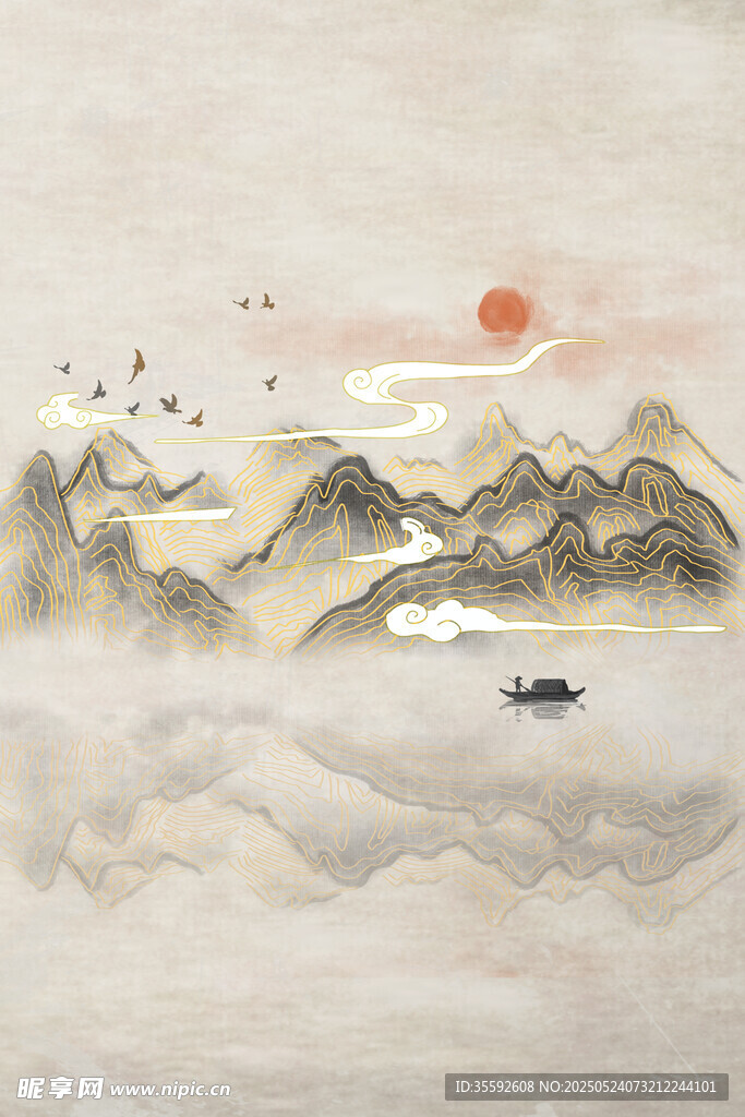 古风山水背景