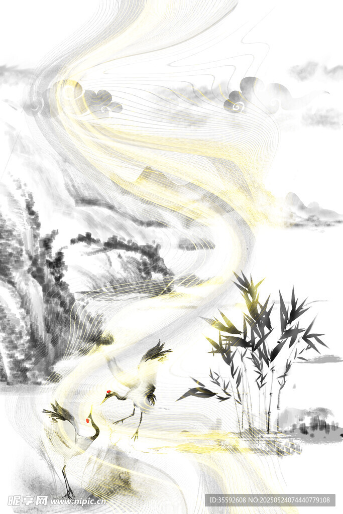古风山水背景
