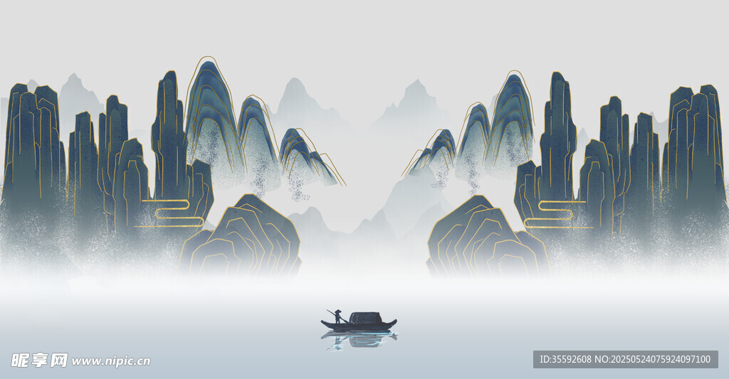 古风山水背景