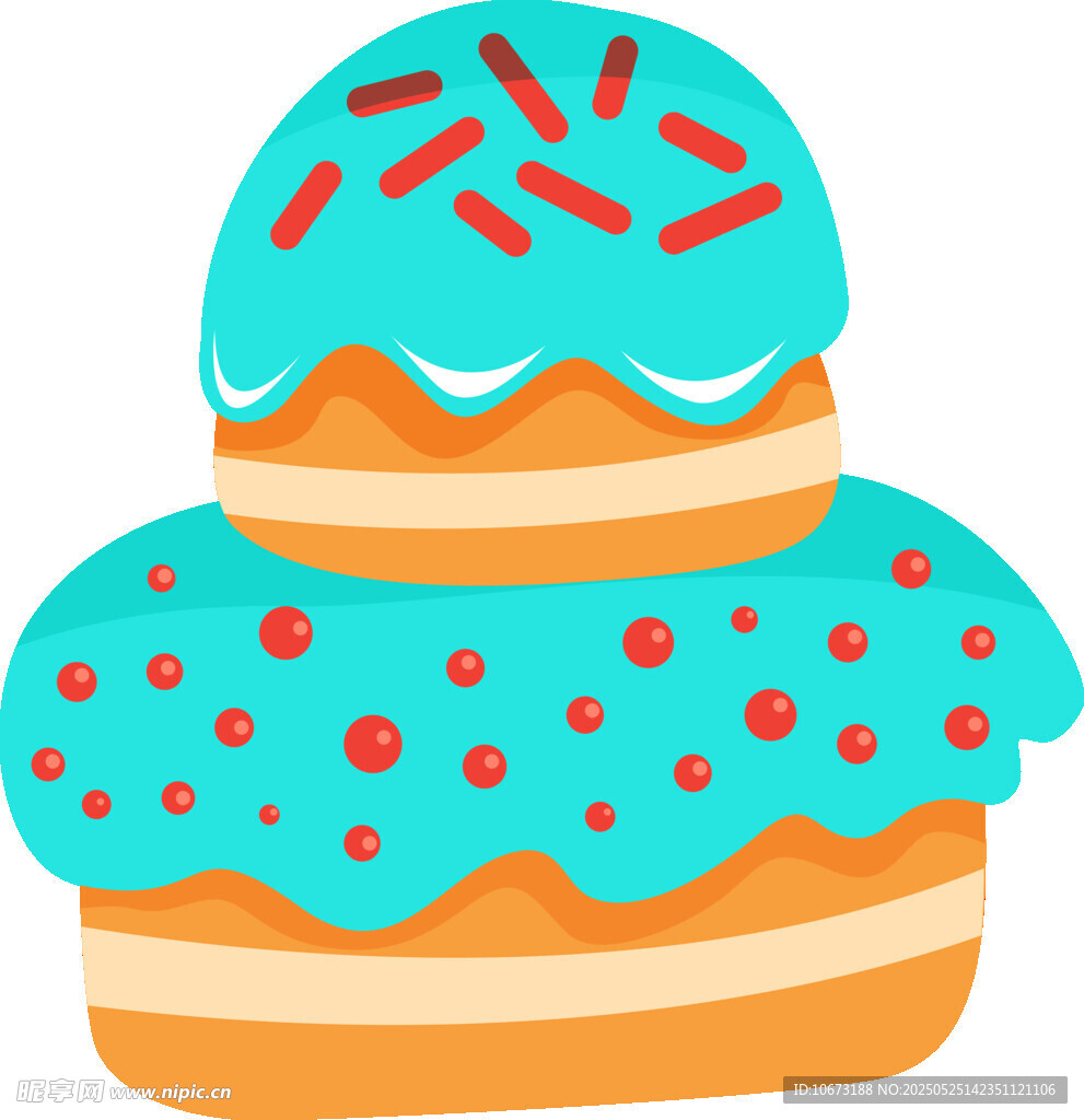 两层美味甜甜圈插画