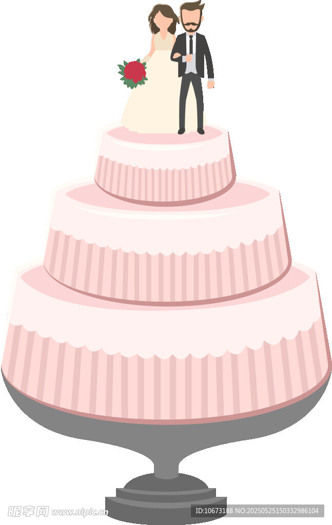浪漫婚礼多层粉色蛋糕