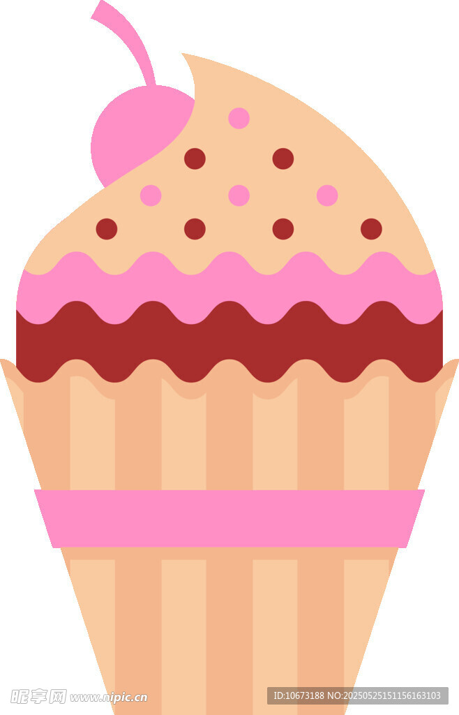 美味纸杯蛋糕插画