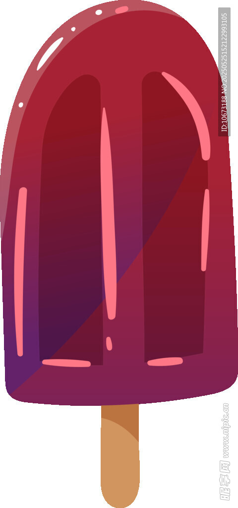 紫红色冰棍插画
