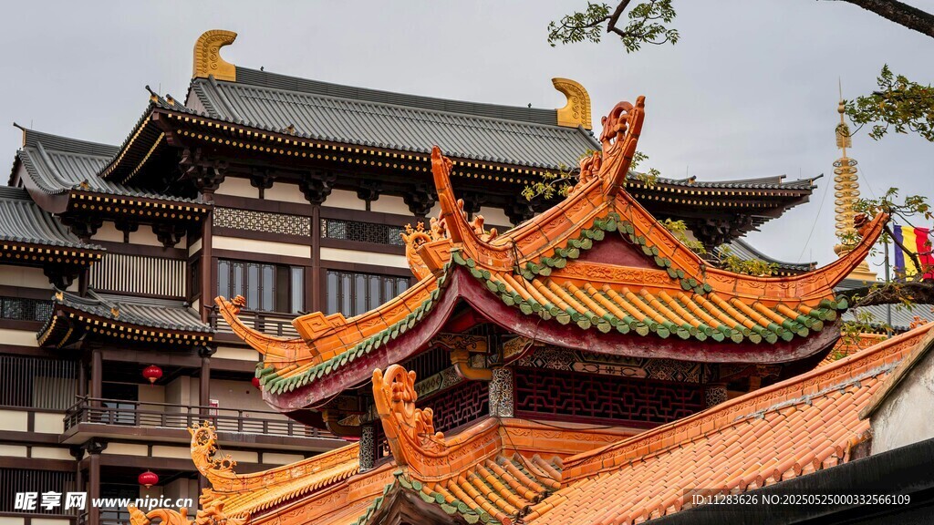 中式古建筑屋顶精美景观