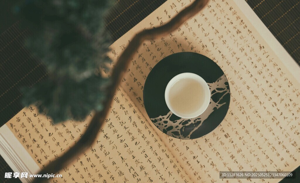 古籍上的一杯清茶