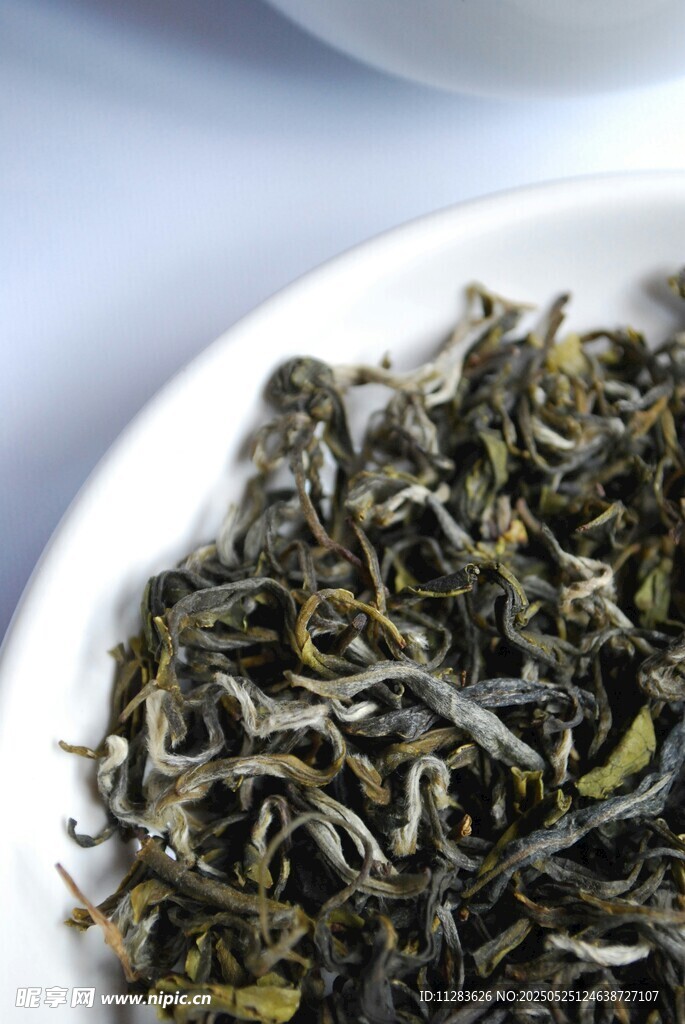 优质绿茶茶叶特写