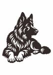 趴着的德国牧羊犬图案