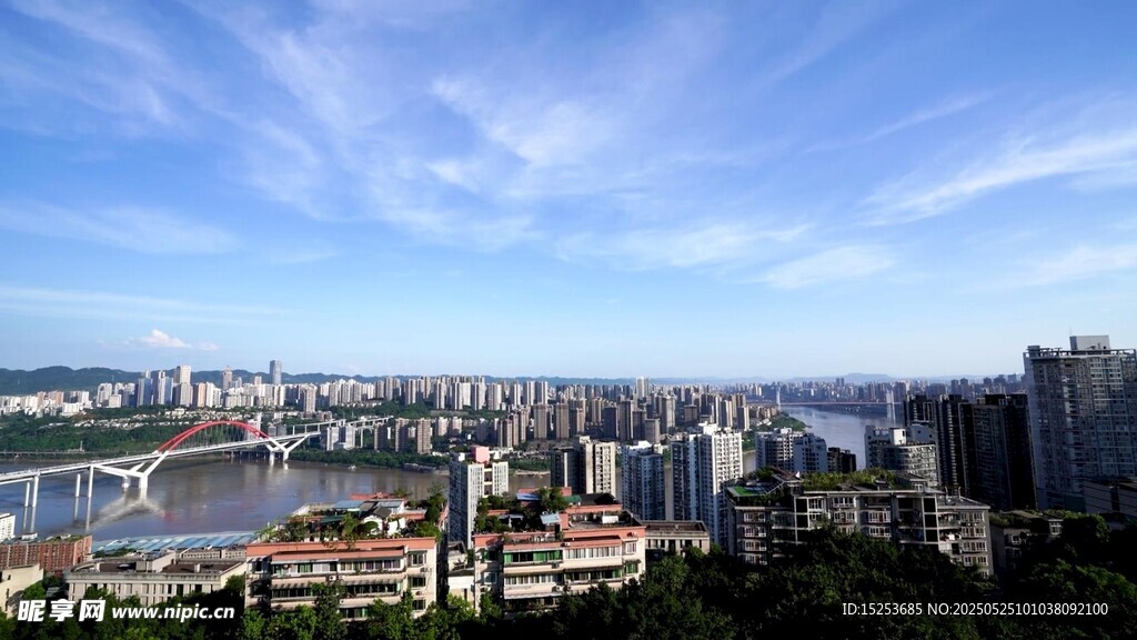 城市江景全景风光图