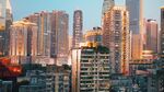 都市高楼黄昏美景