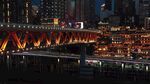城市夜景中的绚丽桥梁