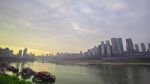 河畔城市风光黄昏美景