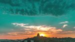 夕阳下的建筑美景