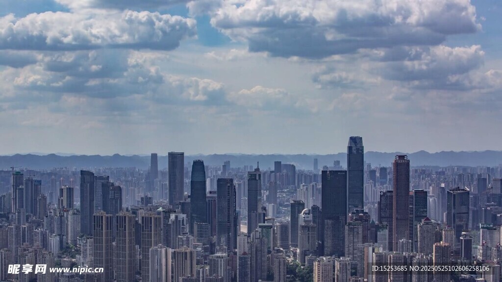 繁华都市天际线景观