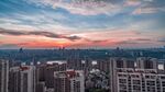 城市日落天际线壮丽景观