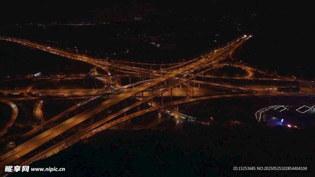 城市立交桥璀璨夜景