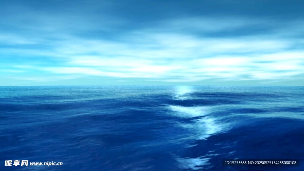 广阔蓝色海洋景观