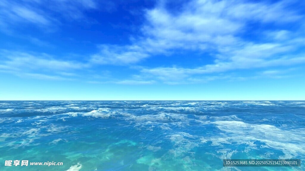 蔚蓝大海与晴朗天空