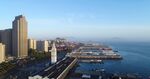 城市海滨风光俯瞰美景