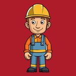 卡通建筑工人形象