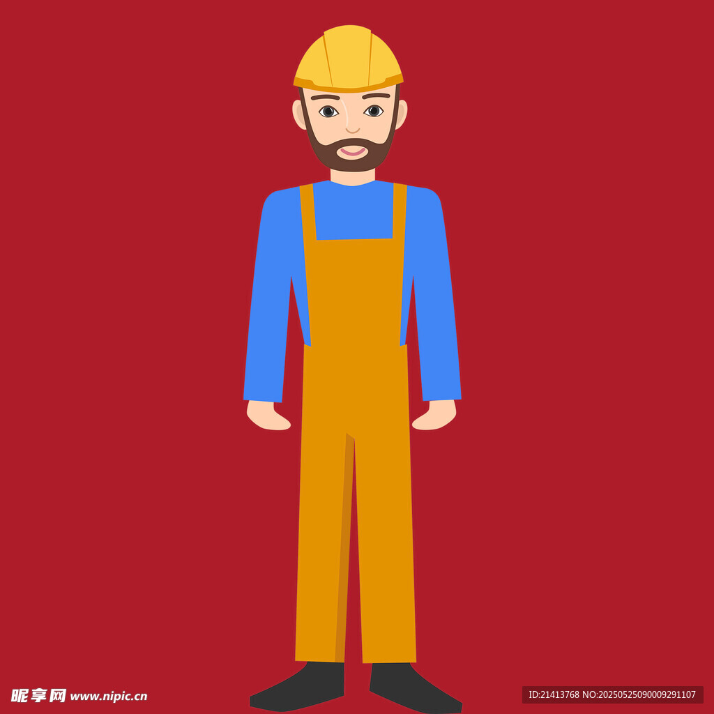 穿工装的男性工人形象