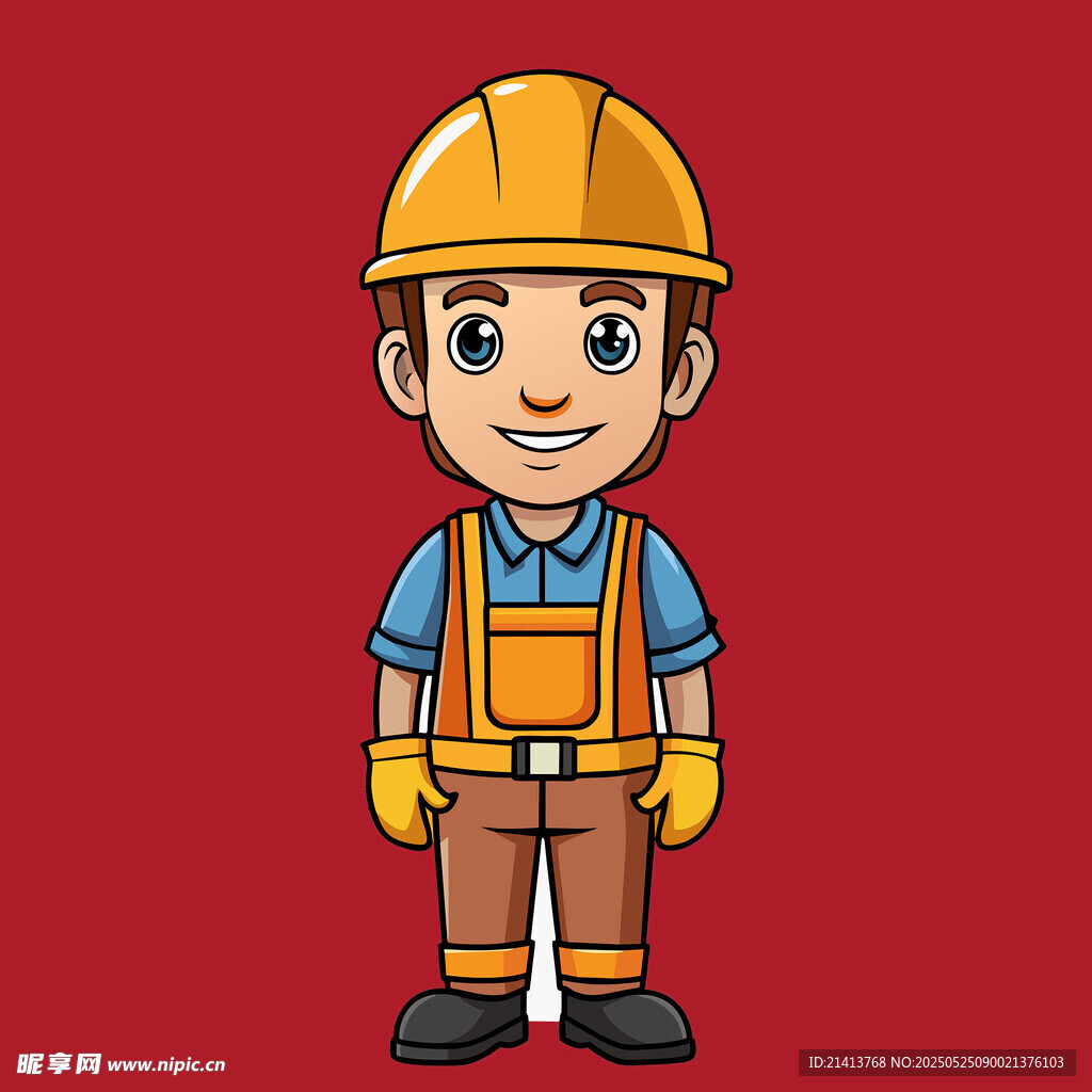 卡通形象的建筑工人