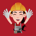 开心的女建筑工人